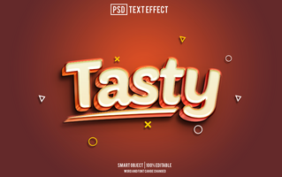 tasty text effect, font editable, typography, 3d text psd