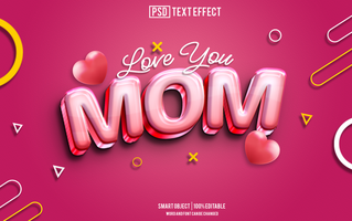 mam tekst effect, doopvont bewerkbaar, typografie, 3d tekst psd