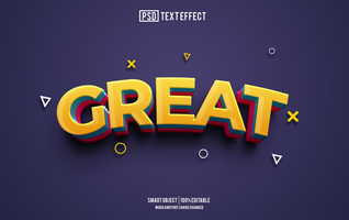 great text effect, font editable, typography, 3d text psd
