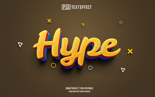 hype text effect, font editable, typography, 3d text psd