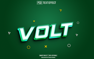 volt text effect, font editable, typography, 3d text psd