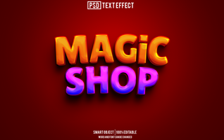 la magie magasin texte effet, Police de caractère modifiable, typographie, 3d texte psd