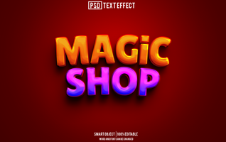 magic shop text effect, font editable, typography, 3d text psd