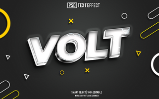 volt text effect, font editable, typography, 3d text psd