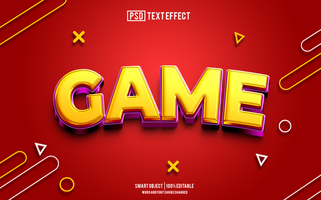 game text effect, font editable, typography, 3d text psd