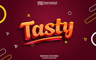 tasty text effect, font editable, typography, 3d text psd