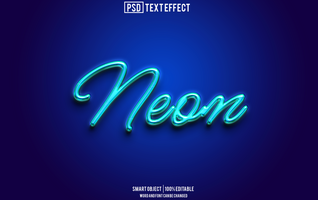 neon tekst effect, doopvont bewerkbaar, typografie, 3d tekst psd