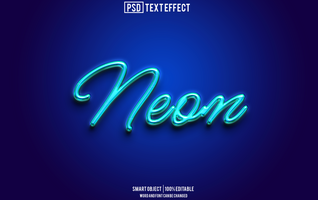 neon text effect, font editable, typography, 3d text psd