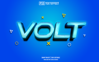 volt text effect, font editable, typography, 3d text psd