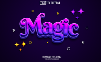 Magia testo effetto, font modificabile, tipografia, 3d testo psd