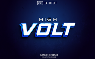 volt text effect, font editable, typography, 3d text psd