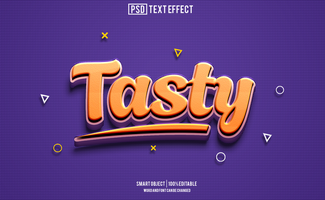 tasty text effect, font editable, typography, 3d text psd