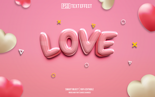 Liebe Text Wirkung, Schriftart editierbar, Typografie, 3d Text psd