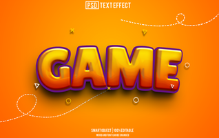 game text effect, font editable, typography, 3d text psd