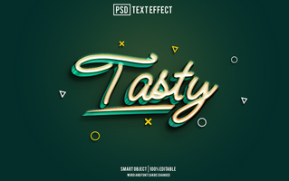 tasty text effect, font editable, typography, 3d text psd