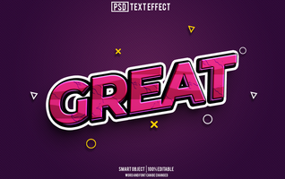 great text effect, font editable, typography, 3d text psd