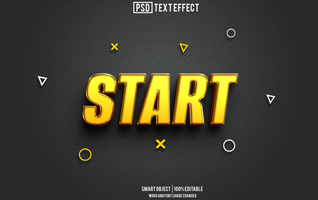 Start Text Wirkung, Schriftart editierbar, Typografie, 3d Text psd