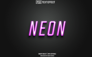 Neon- Text Wirkung, Schriftart editierbar, Typografie, 3d Text psd