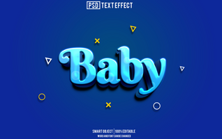 baby groen tekst effect, doopvont bewerkbaar, typografie, 3d tekst psd