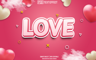 Liebe Text Wirkung, Schriftart editierbar, Typografie, 3d Text psd