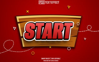 Start Text Wirkung, Schriftart editierbar, Typografie, 3d Text psd