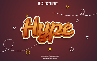 hype text effect, font editable, typography, 3d text psd
