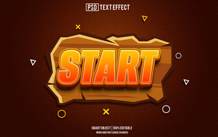 Start Text Wirkung, Schriftart editierbar, Typografie, 3d Text psd