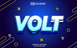 voltio texto efecto, fuente editable, tipografía, 3d texto psd