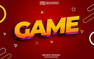 game text effect, font editable, typography, 3d text psd
