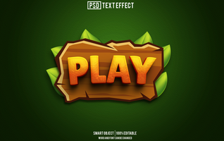 play text effect, font editable, typography, 3d text psd