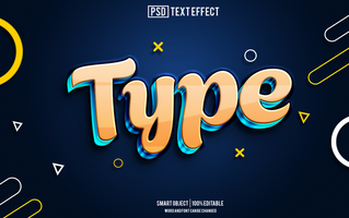 type texte effet, Police de caractère modifiable, typographie, 3d texte psd