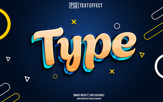 type text effect, font editable, typography, 3d text psd
