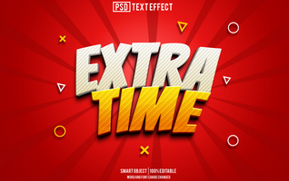 extra tempo testo effetto, font modificabile, tipografia, 3d testo psd