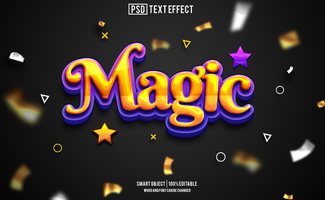 magic text effect, font editable, typography, 3d text psd