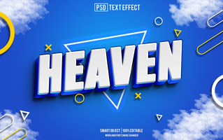 heaven text effect, font editable, typography, 3d text psd