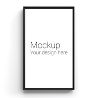 Mockup of black frame for poster or photo on white wall psd