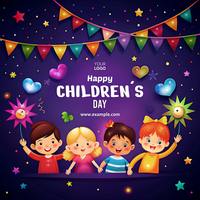 A colorful poster for a children's day celebration psd
