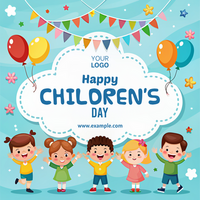 een kleurrijk poster voor een kinderen dag viering psd