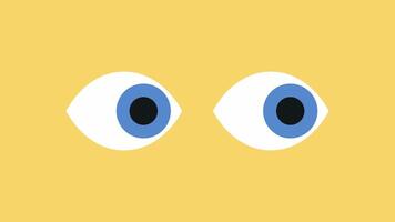 Eyes blinking in colorful animated footage video