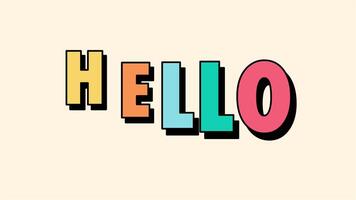 Screen looping of hello animated text footage video