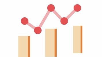 Graph business bar chart animated in pastel color video
