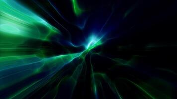 Abstract green bright glowing background with iridescent waves video