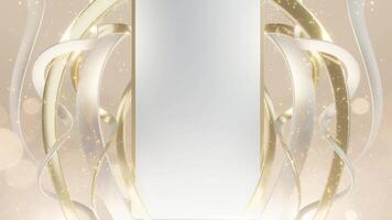 Elegant Gold and Silver Ribbon Frame Background video