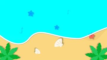 Beach Summer Background wave animation video