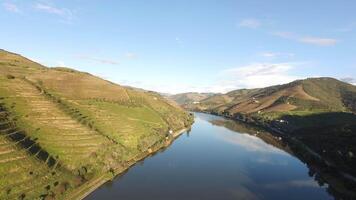 Amazing Nature Landscape from Douro Valley Portugal Aerial View video