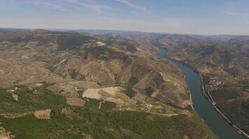 Amazing Nature Landscape from Douro Valley Portugal Aerial View video