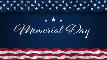 Memorial day animation with US flag background, Honoring all who served video