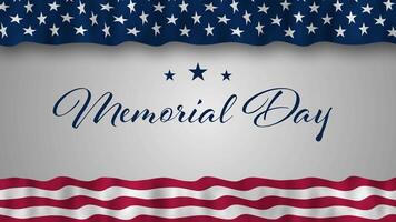 Memorial day animation with US flag background, Honoring all who served video