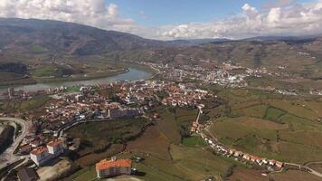 verbazingwekkend natuur landschap van douro vallei Portugal antenne visie video