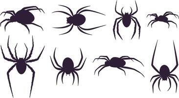 spider silhouettes set vector